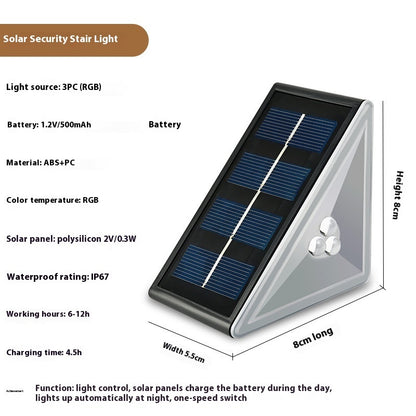 Lampe de courtoisie solaire pour escaliers d'extérieur étanche