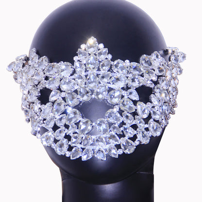 Masque d'Halloween explosif en strass Blogueuse INS avec le même masque en cristal