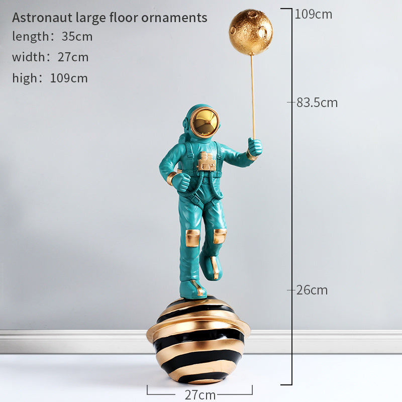 Decoración creativa de piso grande para sala de estar de astronauta