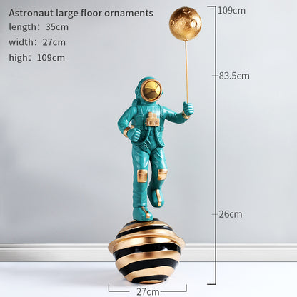 Decoración creativa de piso grande para sala de estar de astronauta