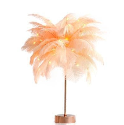 Lampe à plumes lampe de bureau nordique Style européen chambre chevet plume lampe de Table veilleuse lampe de Table décoration moderne