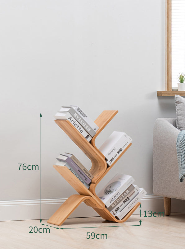 Bamboo Court Floor To Floor Bookshelf For Simple Storage And Multiple Layers