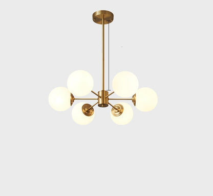 Full Copper Nordic Chandelier Living Room Light