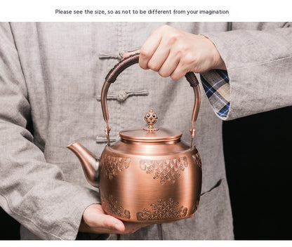 Copper Boiling Water Manual Mechanism Antique Tea Brewing Pot