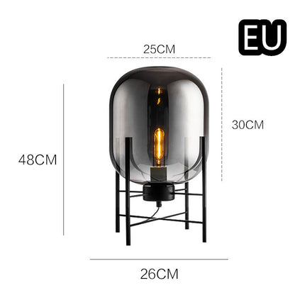 Lámpara de mesa de tetrápodo de vidrio de estilo industrial escandinavo moderno