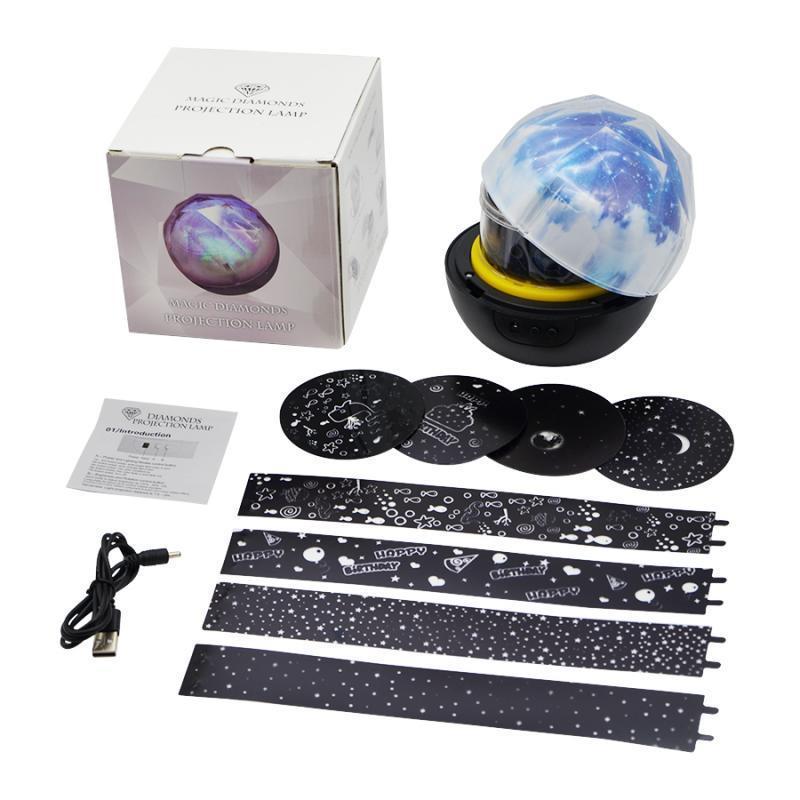 Veilleuse ciel étoilé, projecteur magique de planètes, univers terrestre, lampe LED colorée rotative, étoile clignotante, cadeau de Noël pour enfants et bébés