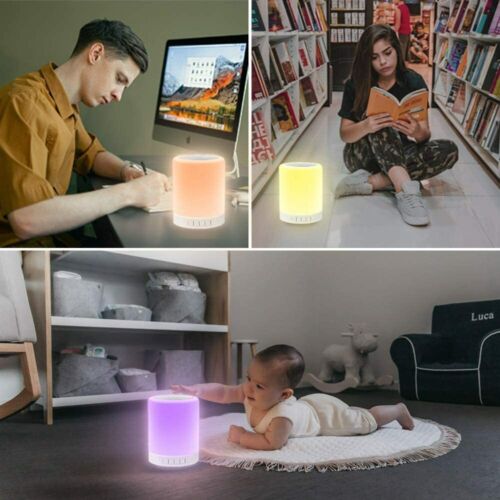 Veilleuse sans fil Bluetooth haut-parleur couleur changeante lampe de bureau à commande tactile