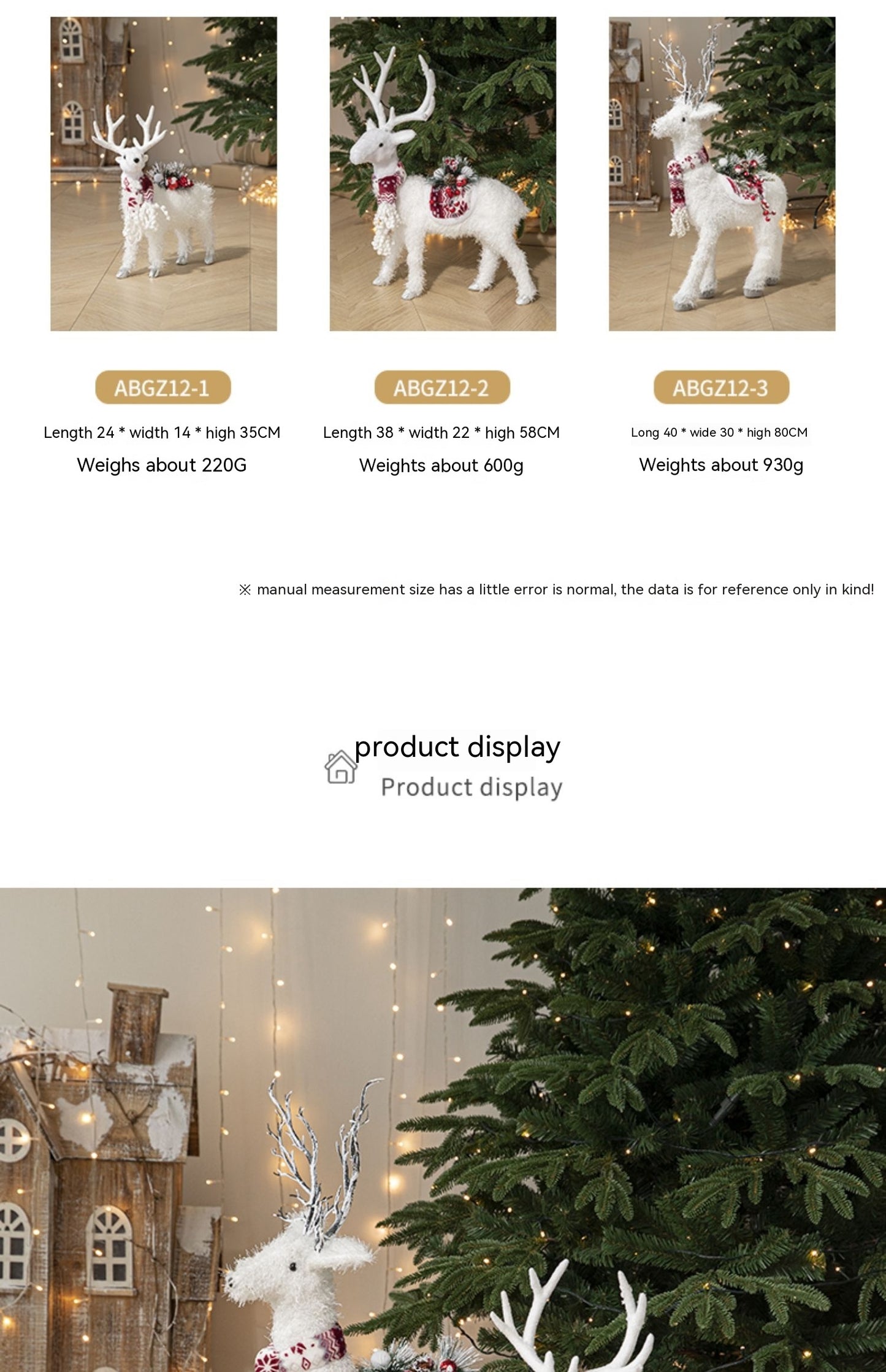 Christmas Decorations White David's Deer Doll Doll Home Shopping Window Layout Christmas Tree Ornaments