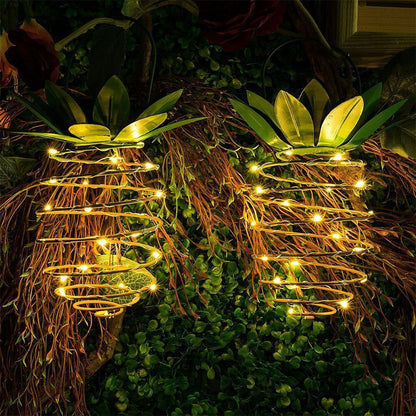 Lumière solaire extérieure étanche en forme d'ananas, lampe solaire de jardin, chaîne suspendue, décoration