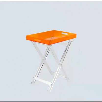 Table pliante portative en acrylique transparent, petite