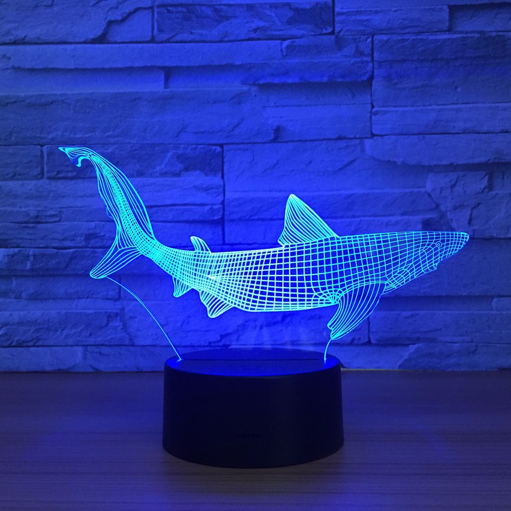 Lampe poisson LED tactile colorée