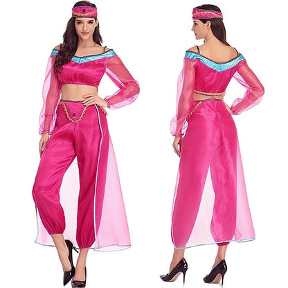 Robe de princesse Jasmine pour femme - Tenue de spectacle sur scène pour Halloween