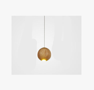 Lustre boule en bois massif de style nordique, lampes suspendues de personnalité créative pour salon et salle à manger