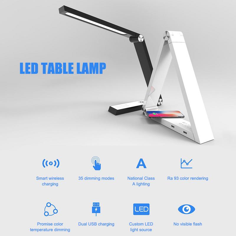 Lampe de Table triangulaire LED, charge sans fil, lampes de bureau rechargeables, pour maison intelligente, lumière artistique, norme ue, US, UK