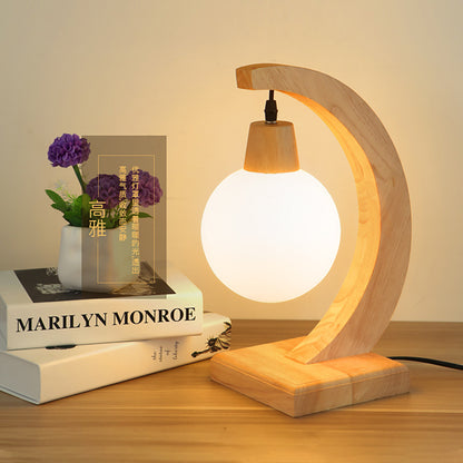 Lampe de table à LED en bois originale et créative de style nordique