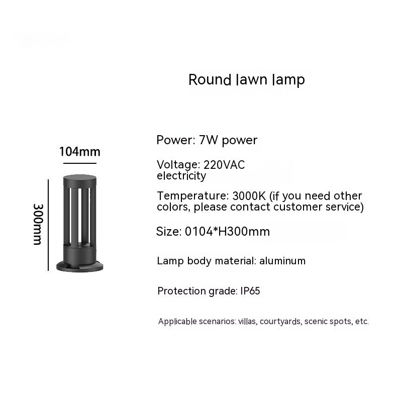 Lámpara de césped exterior impermeable LED paisaje