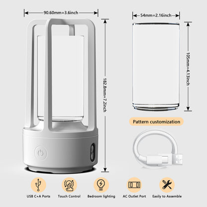 Lámpara de cristal acrílica de Audio 2 en 1 creativa y Altavoz Bluetooth, lámpara de noche táctil para regalo del Día de San Valentín