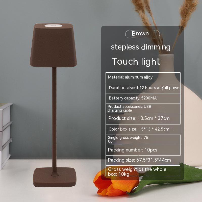 Lámpara de escritorio recargable por USB, lámpara de noche pequeña con atmósfera Led táctil para dormitorio