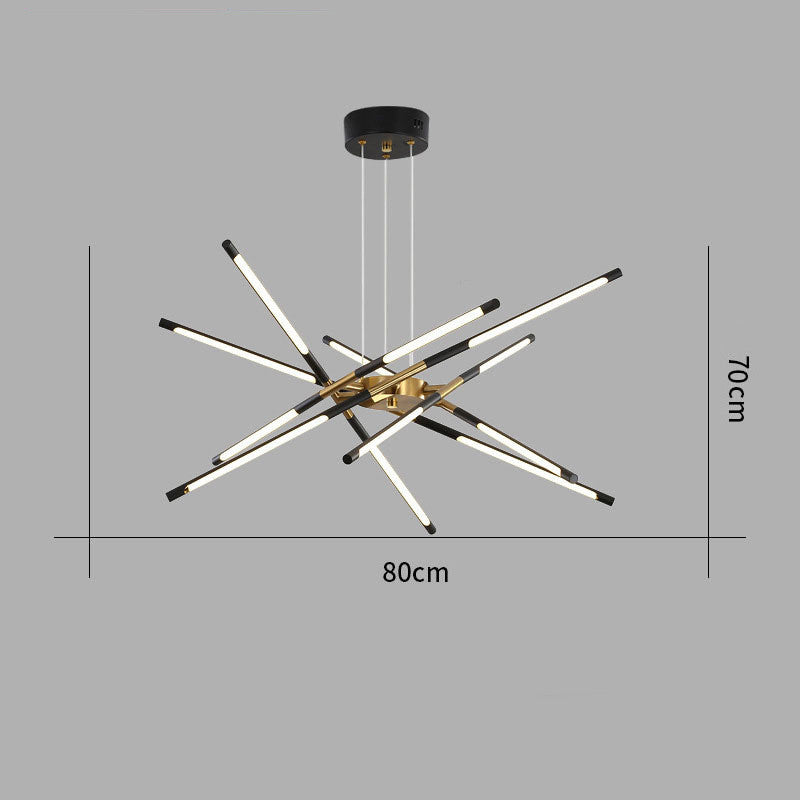 Lámpara de araña de hierro con forma de salón nórdico