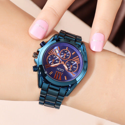 Luxury rose gold women casual watch