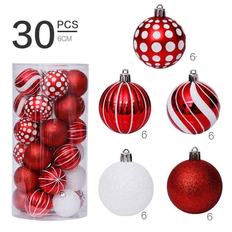 Juego de bolas navideñas pintadas con forma de adornos navideños de 6 cm