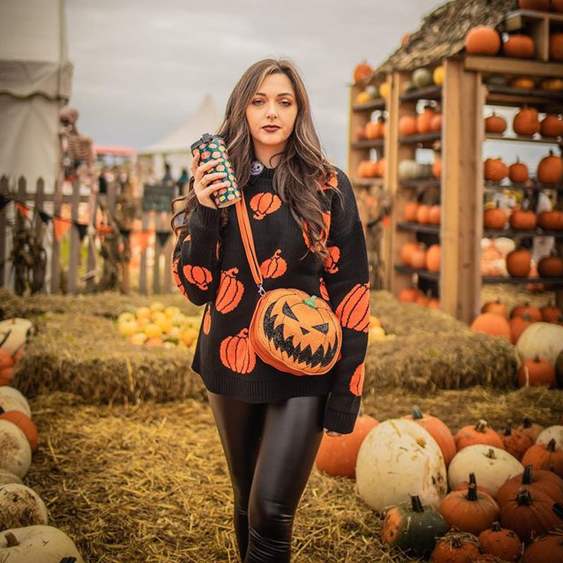 Relaxed And Casual Halloween Pumpkin Sweater Is Comfortable