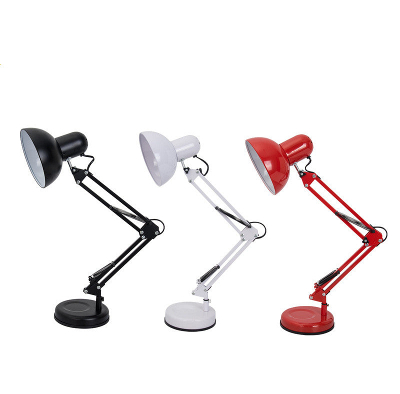 Lampes de bureau classiques réglables à bras oscillant Long LED moderne lampe de Table à clip E27 pour