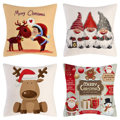 Home Decoration Christmas Pillow Cover Four-piece Set