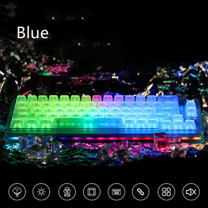 Clavier mécanique sans fil à trois modes, axe méduse Transparent, échangeable à chaud