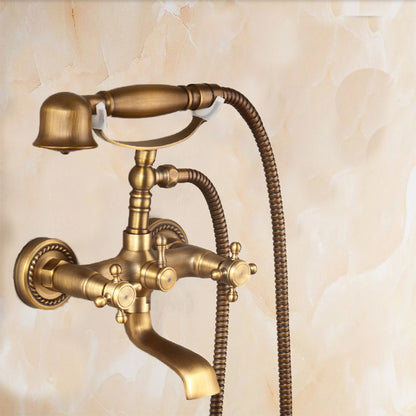 European Style Antique Shower Head, All Copper Bathtub Hot And Cold Faucet