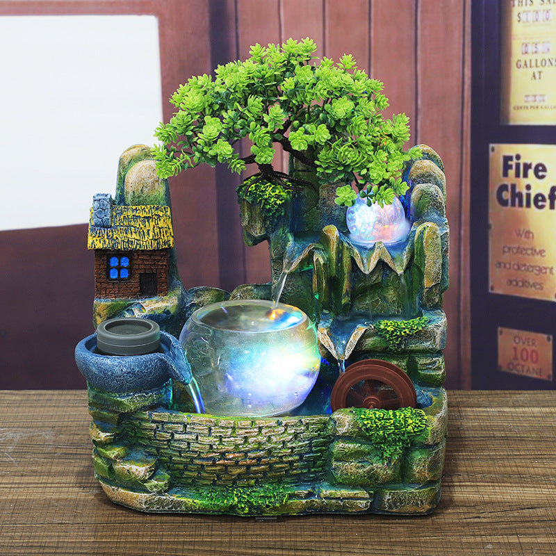 Humidificador creativo para pecera con paisaje acuático de escritorio