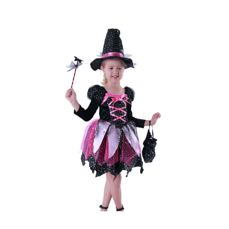 Disfraz infantil para fiesta de Halloween, disfraz de bruja de Halloween para niñas pequeñas, disfraz de cosplay para niños