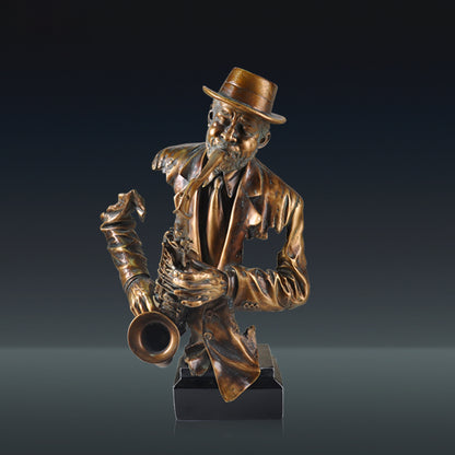 Music  Statue Resin Cold Cast Copper Artwork