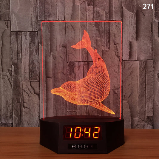 Explosion electronic products glowing dolphin 3d night light creative gift led wireless charging table lamp