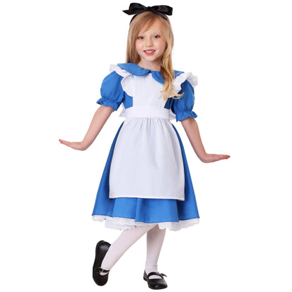 Costume de femme de chambre mignon jeu de rôle femme de chambre costume d'Halloween journée des enfants maternelle filles vêtements de spectacle