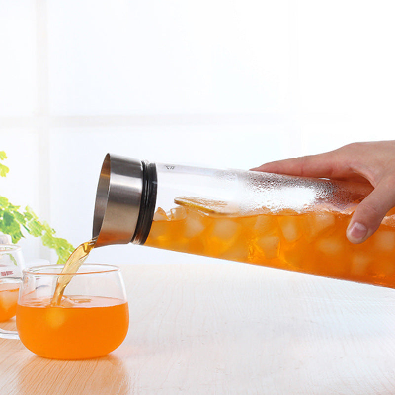 Jarra de jugo de vidrio grueso, taza de agua fría resistente al calor, botella de agua fría de gran capacidad