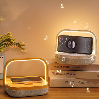 Lámpara de escritorio con altavoz Bluetooth y cargador inalámbrico LED