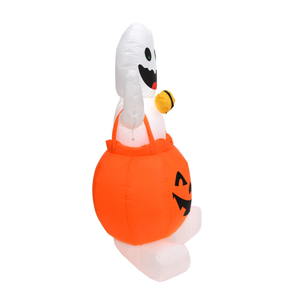 Wansheng Pumpkin Inflatable Model 12 M Strap Pumpkin Ghost Halloween Decoration