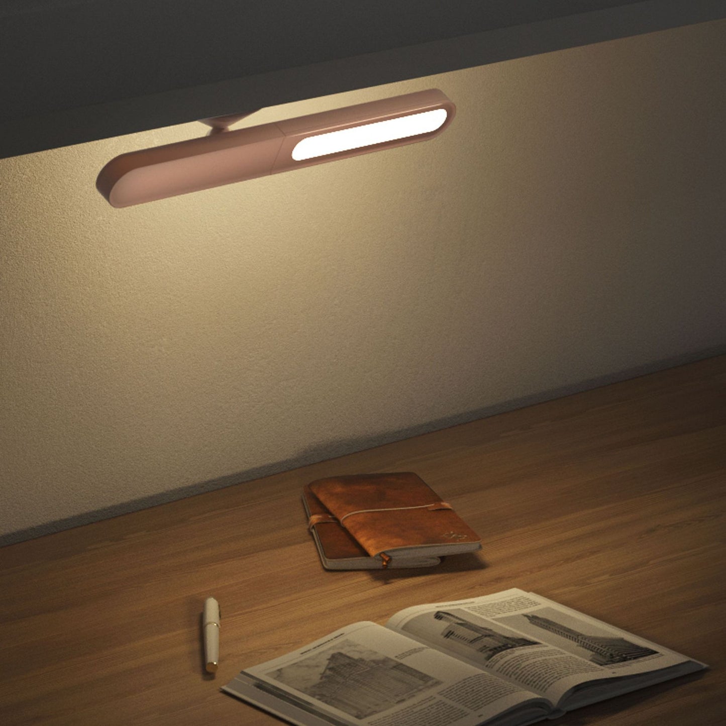 Lámpara de mesa de lectura, lámpara de escritorio geométrica creativa, lámpara de pared inalámbrica, luz nocturna pequeña de succión magnética multifuncional