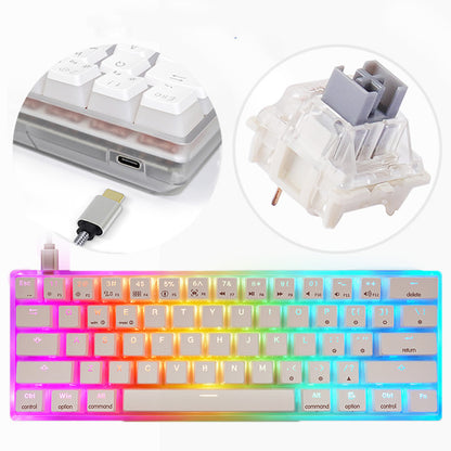 Jelly Transparent Shell Colorful Lights Wired Mechanical Axis Keyboard