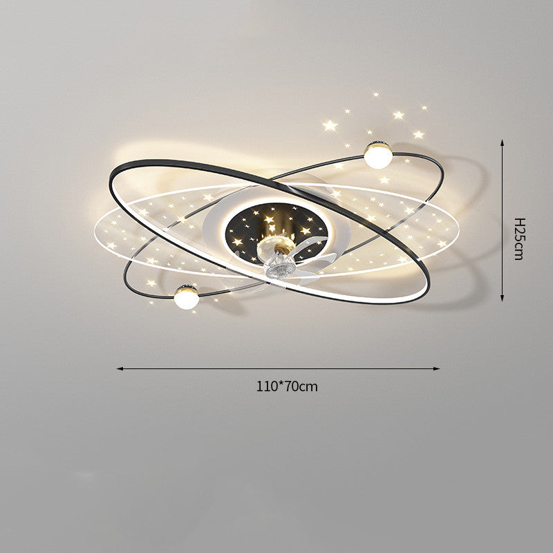 Tête rotative secouant la lumière du ventilateur de salon silencieux