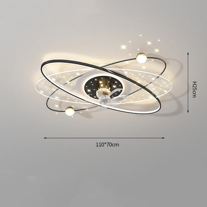 Tête rotative secouant la lumière du ventilateur de salon silencieux