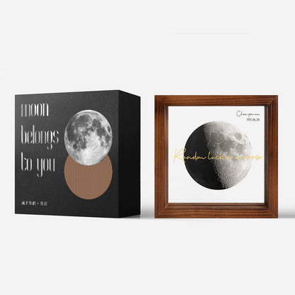 Cadre de lune transparent personnalisé pour les couples le jour de la naissance