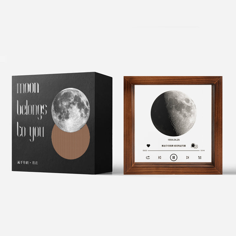 Cadre de lune transparent personnalisé pour les couples le jour de la naissance