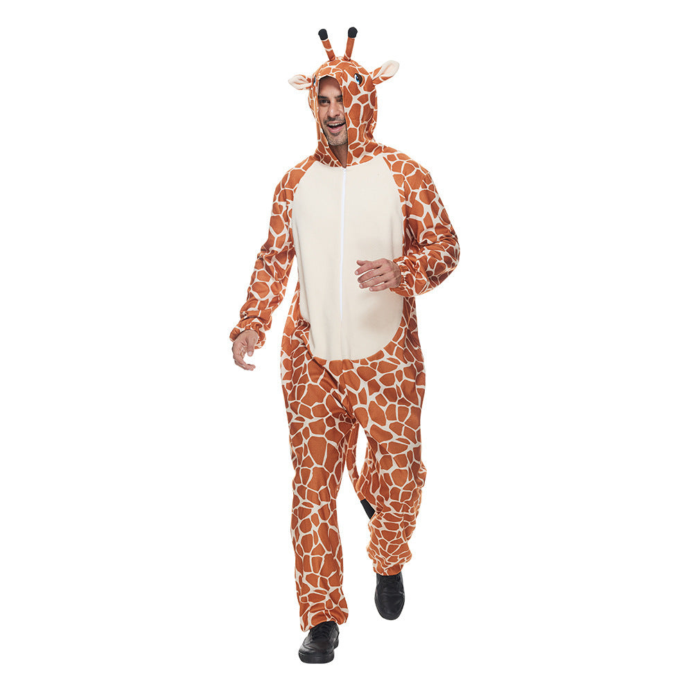 Costume de spectacle d'Halloween Costume de fête d'animaux Girafe Dessin animé