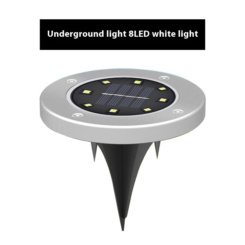 Lámpara solar de acero inoxidable para jardín, subterránea, para exteriores