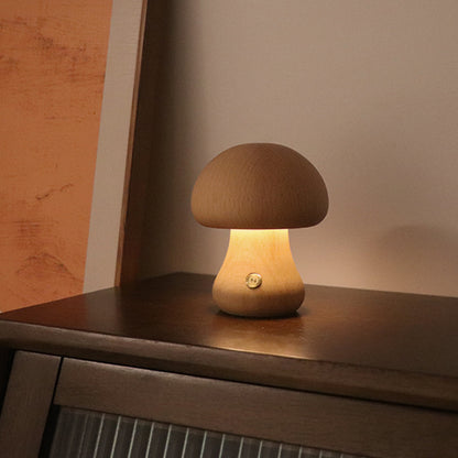 INS en bois mignon champignon LED veilleuse avec interrupteur tactile lampe de Table de chevet pour chambre chambre d'enfants dormir lampes de nuit décor à la maison