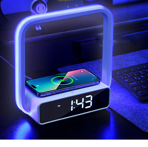 Lampe LED multifonctionnelle Simple pour chambre à coucher, petite lampe de nuit, chargeur sans fil