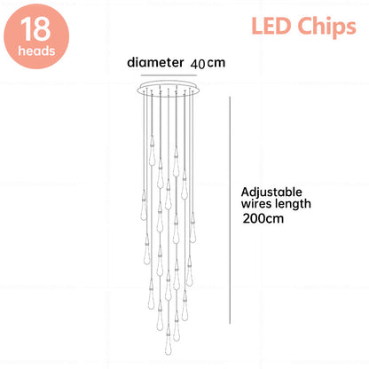 Lustre d'escalier de personnalité créative minimaliste moderne