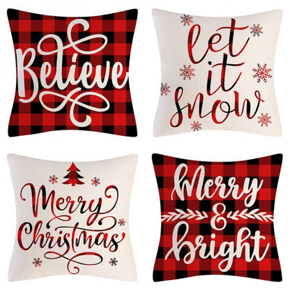 Home Decoration Christmas Pillow Cover Four-piece Set